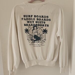 Grayson Threads White Crewneck with Navy Surf Graphic